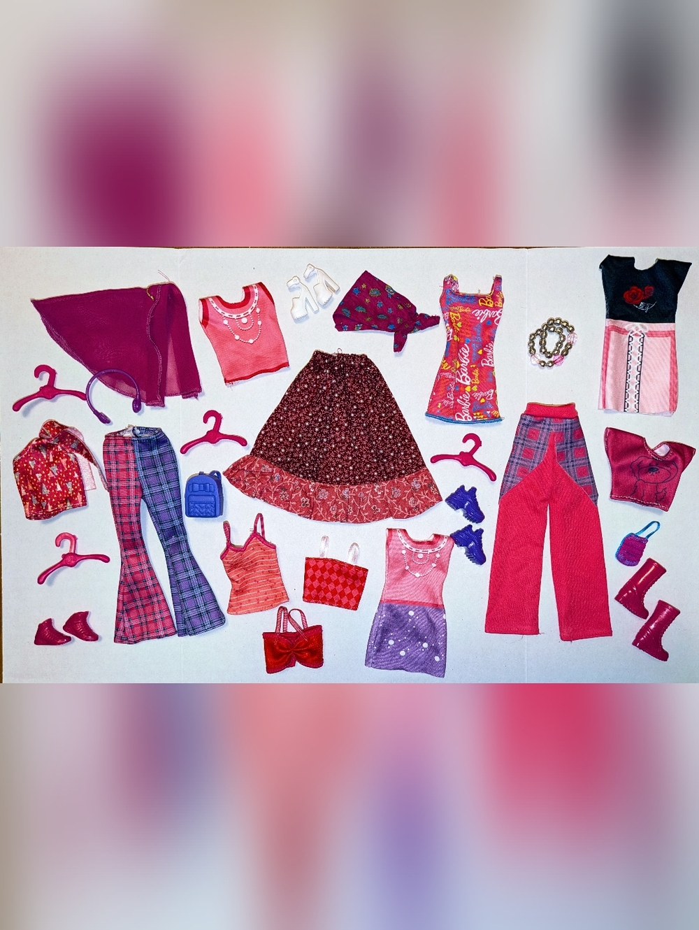Lot of Barbie Size Clothing, Dark Pink #2
